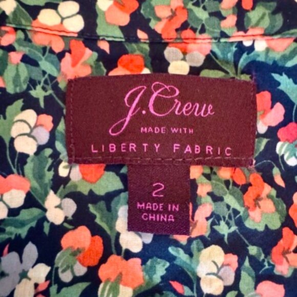 J Crew Liberty Fabric Floral Button Down Cotton Long Sleeved Shirt - Picture 6 of 7